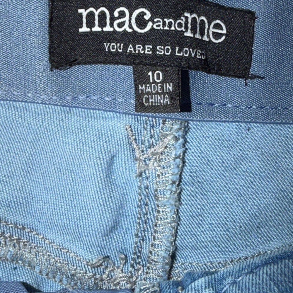 Mac & Me Stretch Crop Jeans 10 Soft Waistband Light Wash - Picture 4 of 4